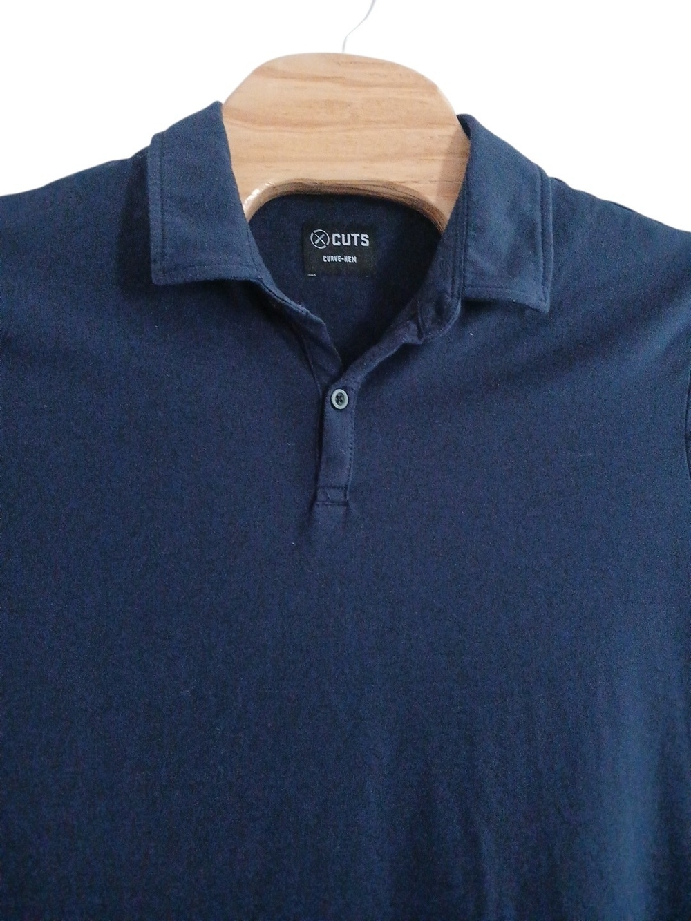 Cuts Clothing AO Pacific Blue Curve-Hem Polo Mens Large